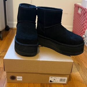 UGG Women's Black Ankle Platform Booties